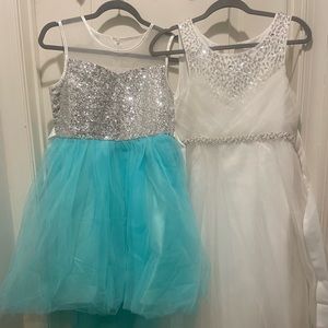 Set of 2 sequin tulle party dresses